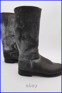 Paire de bottes en cuir-modèle militaire allemand WW1/WW2, ressemelées, P43