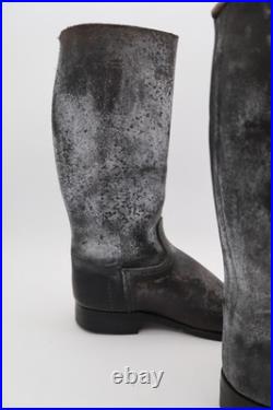 Paire de bottes en cuir-modèle militaire allemand WW1/WW2, ressemelées, P43