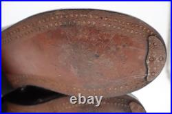 Paire de bottes en cuir-modèle militaire allemand WW1/WW2, ressemelées, P43