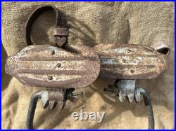 Paire de grimpettes / griffes monteur de ligne Allemand ww1 radio téléphone