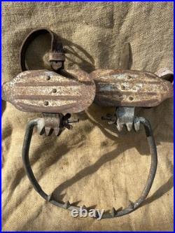 Paire de grimpettes / griffes monteur de ligne Allemand ww1 radio téléphone