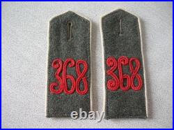Paire de pattes d'épaule RGT 368 de l'uniforme du soldat allemand 14/18 WWI n°1