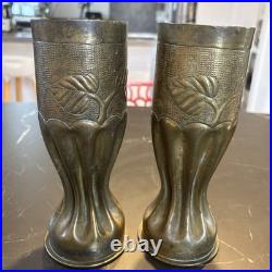 Paires D'obus Allemande Travail De Poilus Verdun 14-18