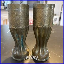 Paires D'obus Allemande Travail De Poilus Verdun 14-18