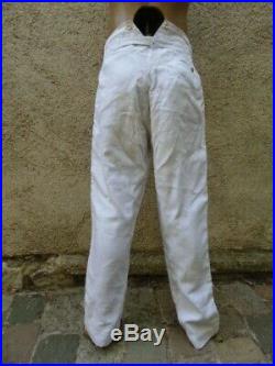 Pantalon Troupes Coloniales Blanc En Coton Lin Guerre 14-18 / Marine Nationale