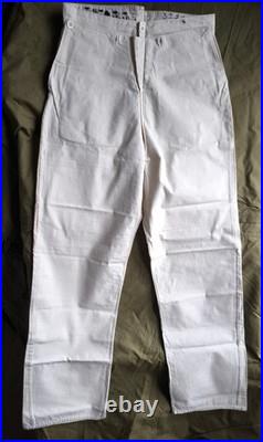 Pantalon à pont toile blanche matelot tenue été daté 1920 neuf matr Lorient 3 ww