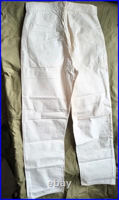 Pantalon à pont toile blanche matelot tenue été daté 1920 neuf matr Lorient 3 ww