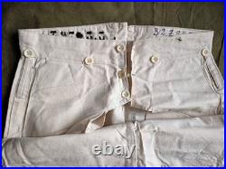 Pantalon à pont toile blanche matelot tenue été daté 1920 neuf matr Lorient 3 ww