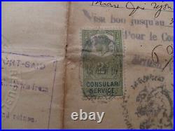 Passeport France 1919 pour la Chine Shanghai via Port Said Colombo Hanoi épouse