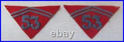 Patte de col de troupe du 53e régiment d'artillerie de campagne modèle 14