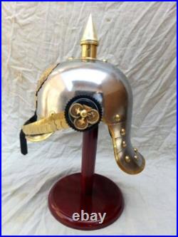 Pickelhaube Pointe Première Guerre Mondiale Allemand Inox & Laiton Prussien