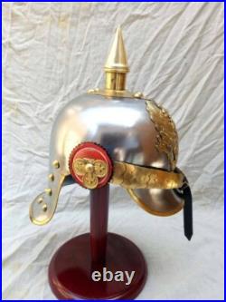 Pickelhaube Pointe Première Guerre Mondiale Allemand Inox & Laiton Prussien