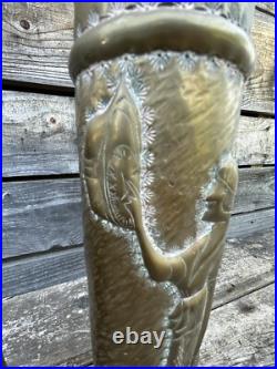 Pin-up Paire de Douille Travail de Poilu Ancien WW1 Soldat Trench Art