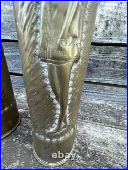 Pin-up Paire de Douille Travail de Poilu Ancien WW1 Soldat Trench Art