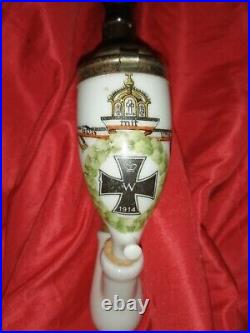 Pipe patriotique Allemande porcelaine GOTT MIT UNS croix de fer 1914 WW1