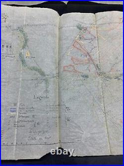 Plan carte tranchée faite à la main région de LAXOU WW1 1914 1918