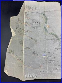 Plan carte tranchée faite à la main région de LAXOU WW1 1914 1918