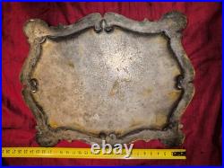 Plateau metal argenté offert pour médailles 2 citations en 1916 à un poilu ww1