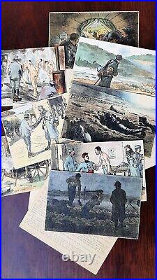 Pochette 10 Cartes LA VIE AU FRONT par Ernest GABARD 1914-1918 WWI CPA ORIGINAL