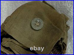 Pochette masque gaz cartouche leder gummi Allemand WW1 1914 1918 tranchée