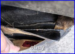 Porte-carte officier cuir noir poilu WW1 1914 18 suspentes Ok