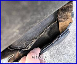 Porte-carte officier cuir noir poilu WW1 1914 18 suspentes Ok
