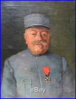 Portrait d'officier d'infanterie de 14/18. Légion d'honneur. Daté 1917