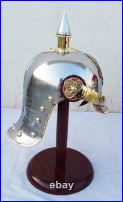 Première Guerre Mondiale Allemand Pickelhaube Acier & Laiton Casque Prussien