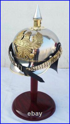 Première Guerre Mondiale Allemand Pickelhaube Acier & Laiton Casque Prussien