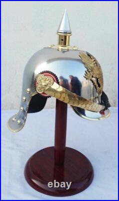 Première Guerre Mondiale Allemand Pickelhaube Acier & Laiton Casque Prussien