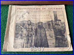 Prisonniers De Guerre Par Jean-pierre Laurens 1918 + Cadre + Dessin 20 Ème