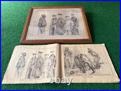 Prisonniers De Guerre Par Jean-pierre Laurens 1918 + Cadre + Dessin 20 Ème