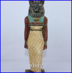 RARE ANCIENNE STATUE EGYPTIENNE ANTIQUE Seigneur du Guerrier Sekhmet (EGYCOM)