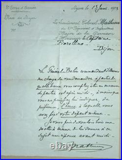 RARE Correspondance Militaire Manuscrite (Double Page) Dijon, 13 Juin 1913
