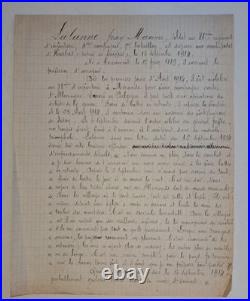 RARE! Lettre manuscrite 1ère Guerre Mondiale Soldat français disparu en 1914
