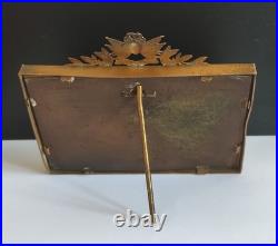 Rare ANCIEN CADRE porte PHOTO bronze doré émail émaillé POILU WW1 guerre 14 18