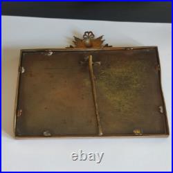 Rare ANCIEN CADRE porte PHOTO bronze doré émail émaillé POILU WW1 guerre 14 18