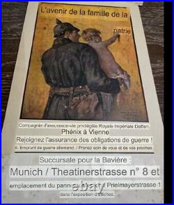 Rare Affiche Obligation Emprunt De Guerre Allemagne WWI Patrie