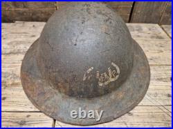 Rare Brodie Anglais WW1 de la 3e divisions de Cavalry avec insigne pient