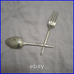 Rare Couverts Poilu Souvenir 1914 1915 Trench Art Tranchee Rare Couverts Poilu Souvenir 1914 1915 Trench Art Tranchee