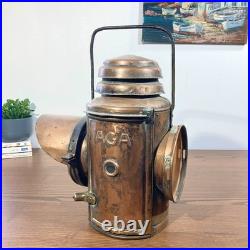 Rare Lampe Maritime en Cuivre AGA Circa 1910 Pièce de Collection Nautique