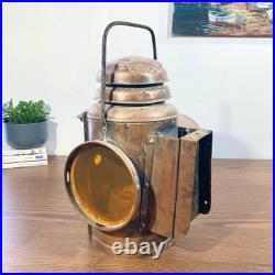 Rare Lampe Maritime en Cuivre AGA Circa 1910 Pièce de Collection Nautique