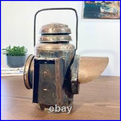 Rare Lampe Maritime en Cuivre AGA Circa 1910 Pièce de Collection Nautique
