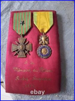 Rare Medaille Poilu 153 RI Mort Mplf Mpf Aisne Tranchee 1917