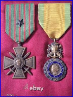 Rare Medaille Poilu 153 RI Mort Mplf Mpf Aisne Tranchee 1917
