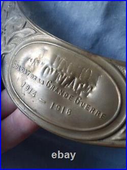 Rare Plaque Casque Adrian Camouflage Tranchee Becassine