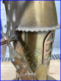 Rare Trench Art Artisanat Tranchee Moulin Tirelire 1914 1917 Campagne