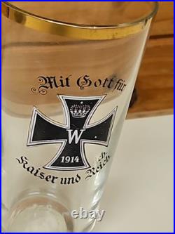 Rare Verre à bière allemand Croix De Fer WW1 1914-18