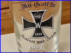 Rare Verre à bière allemand Croix De Fer WW1 1914-18