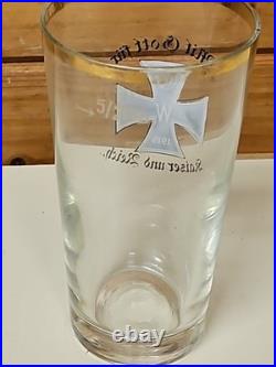 Rare Verre à bière allemand Croix De Fer WW1 1914-18